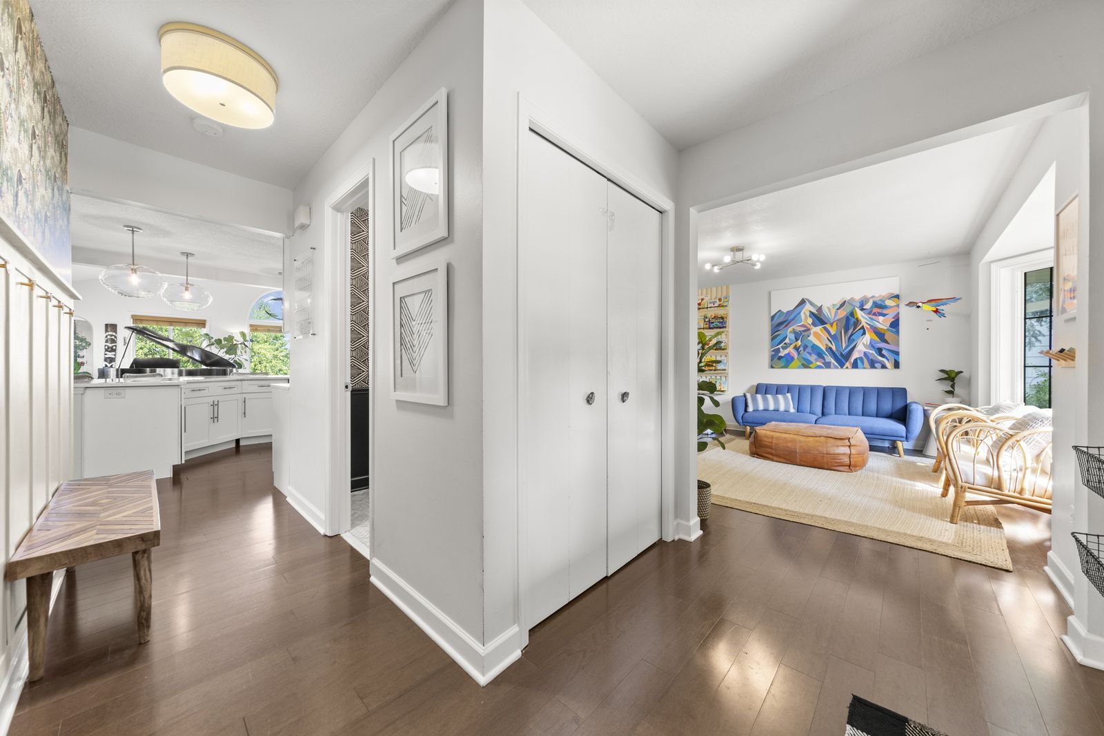 Hallway leading to living room