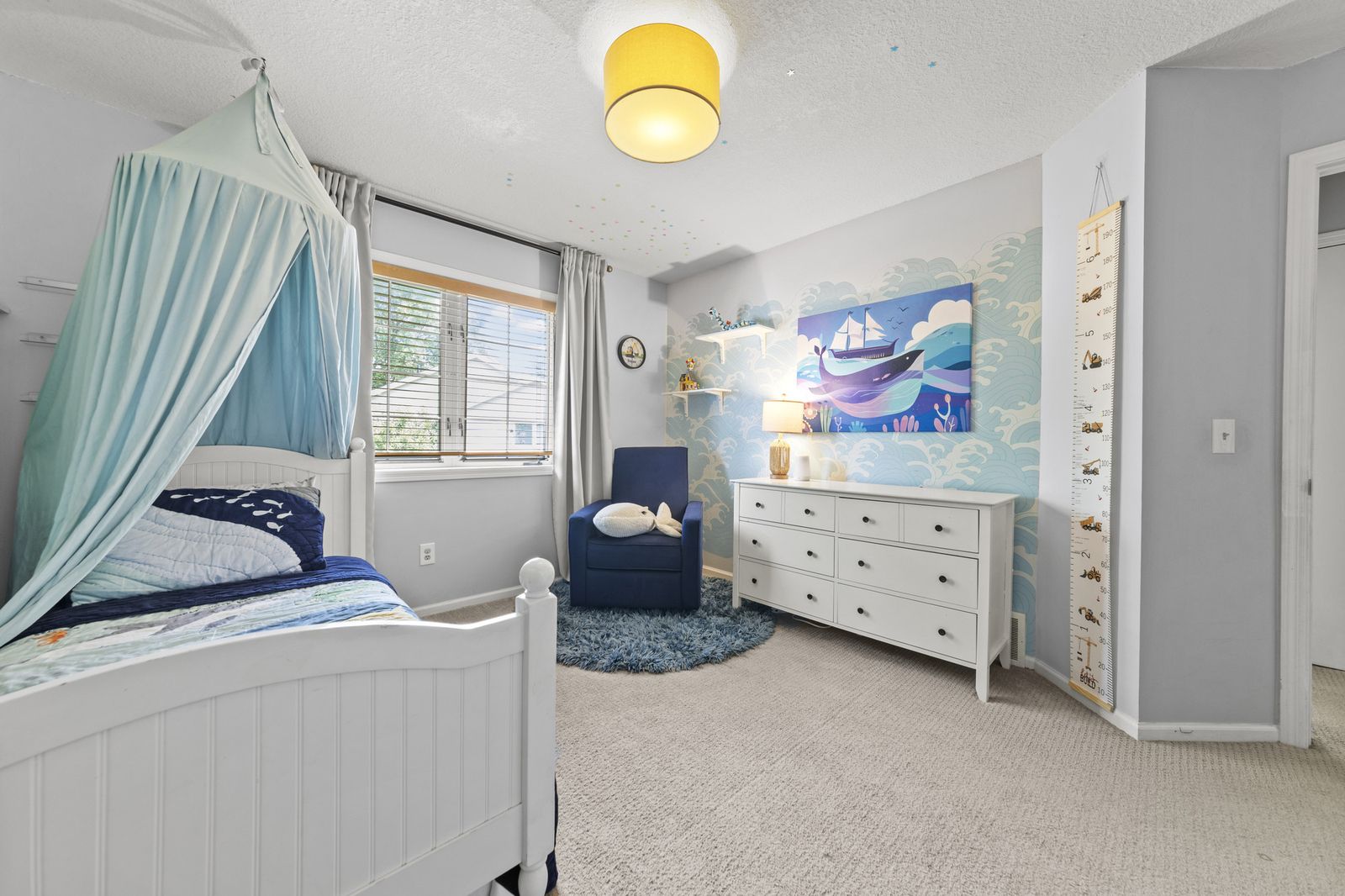 Child's bedroom, alternate view with canopy bed