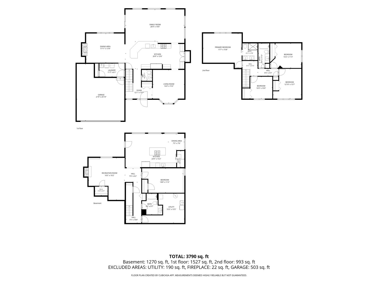 Floor plan diagrams for all levels