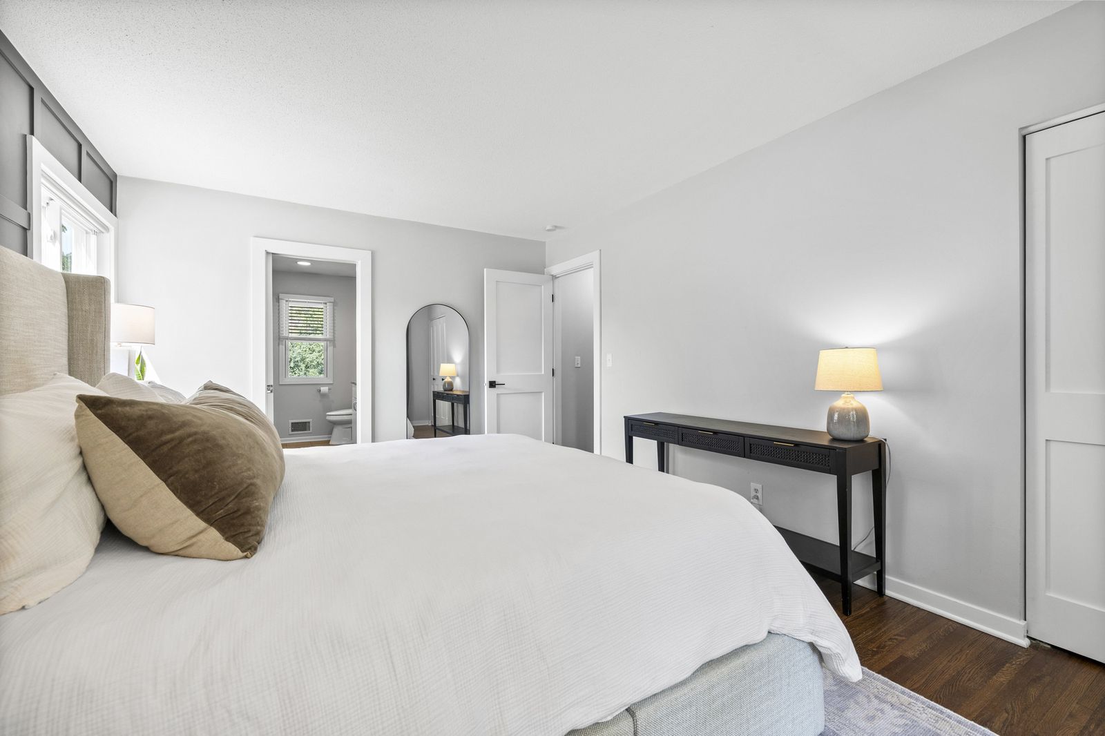 Bedroom with nightstand and lamp