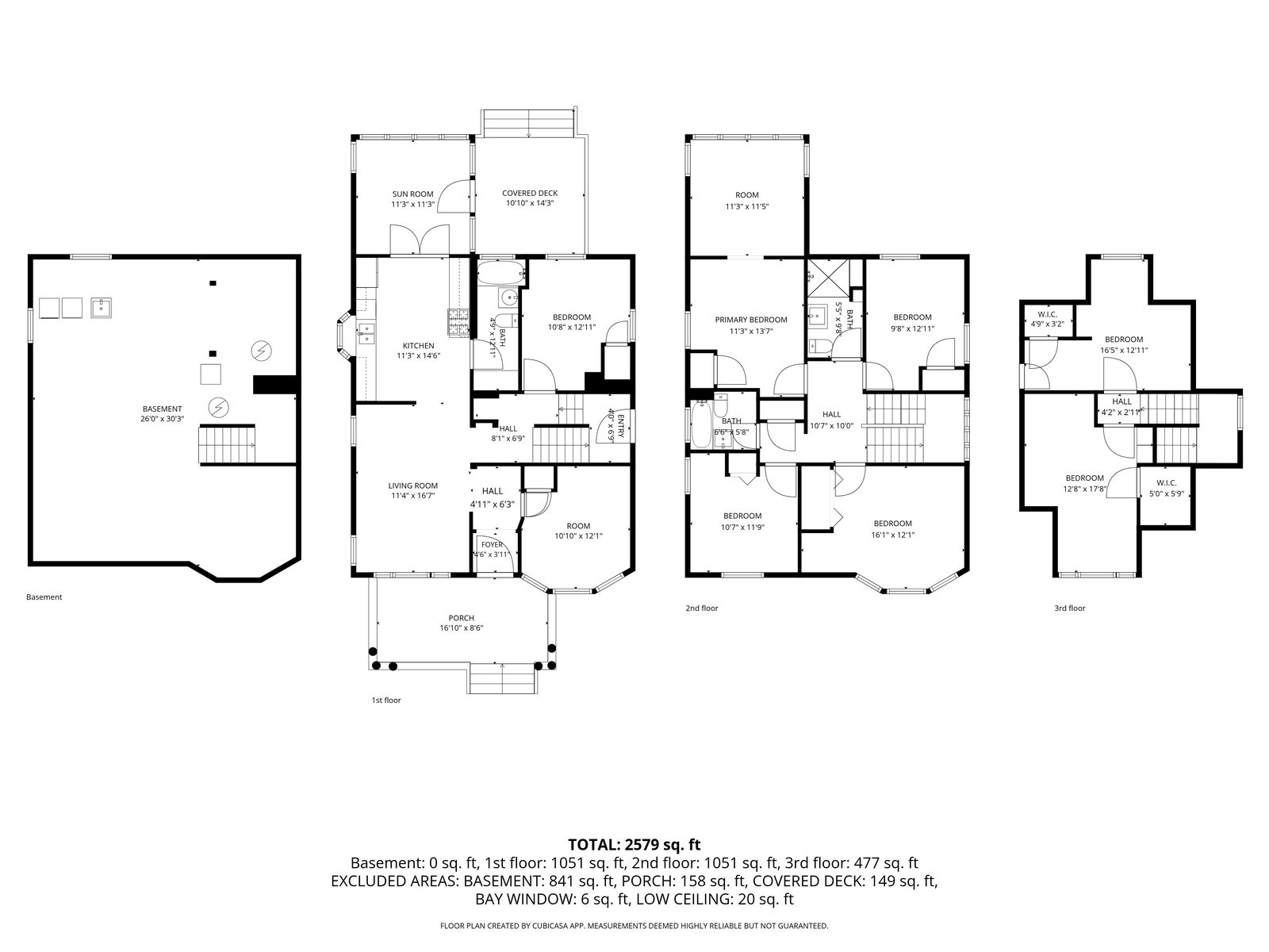 Combined all-floors floor plan diagram
